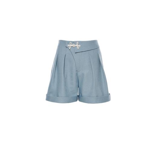 珍珠盘扣西装短裤 商品图0