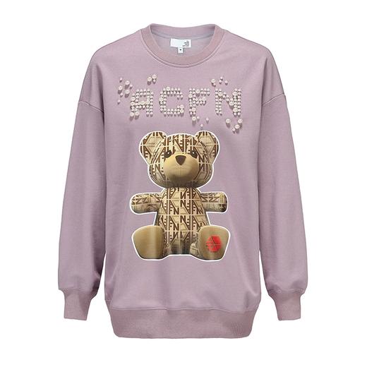 珍珠撞钉印花DIA小熊卫衣 商品图0