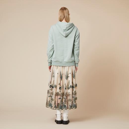 广绣鹤鹿同春图水绿连帽卫衣 商品图4