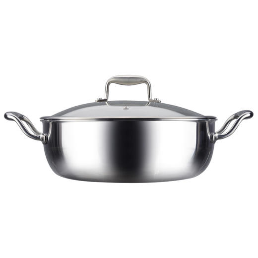 美思工房304不锈钢无涂层加厚火锅30cm燃气电磁炉通用K0227 商品图0