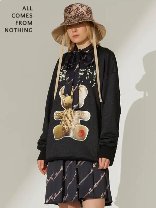 珍珠撞钉印花DIA小熊卫衣 商品图1