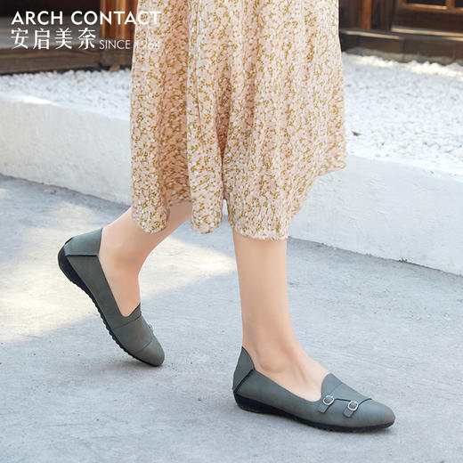 安启美奈百搭软底双排扣单鞋 商品图2