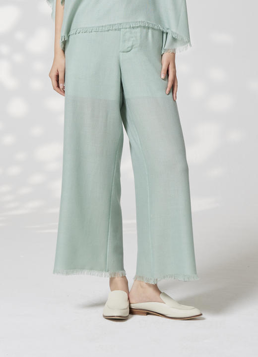 流苏边轻薄休闲裤 SJF18K354C 商品图5