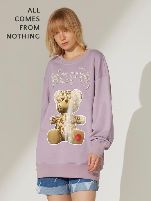 珍珠撞钉印花DIA小熊卫衣 商品图2