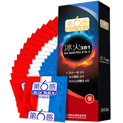 第六感冰火三合一18只避孕套 商品图0