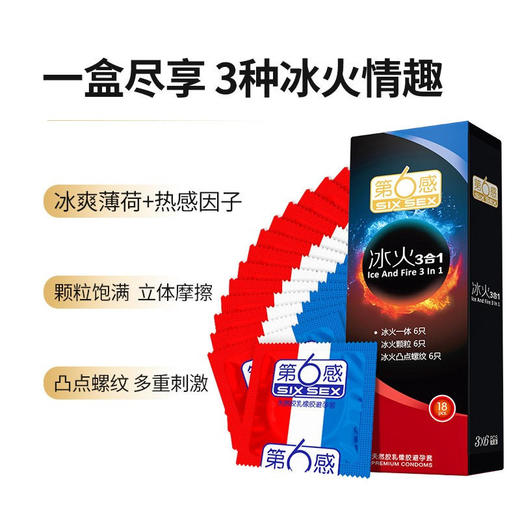 第六感冰火三合一18只避孕套 商品图1