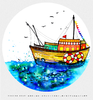 5-7岁《渔歌唱晚》水彩笔晕染渔船轮船【自动发货：下单后，点击手机短信中收到的链接，即可获取文件下载的链接；如有任何问题，可添加客服微信hm33268获得帮助】 商品缩略图0