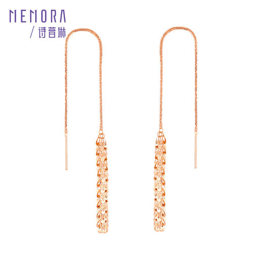 玫瑰18K金短款凤尾耳线耳饰KE2797诗普琳珠宝 商品图6