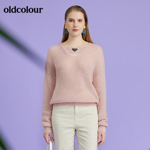 oldcolour2022春季新品商场同款气质毛织套头衫女O11052162 商品图4