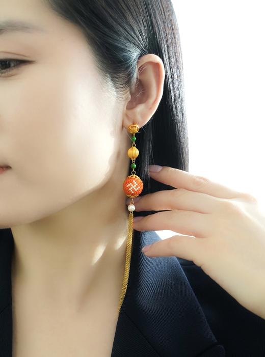 （中西合璧）古法金珊瑚珠耳吊 商品图8