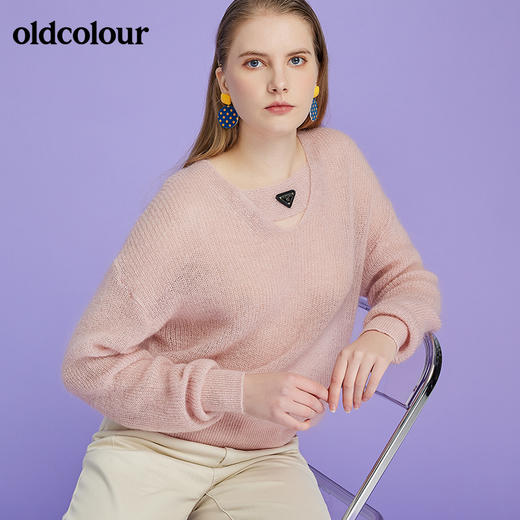 oldcolour2022春季新品商场同款气质毛织套头衫女O11052162 商品图0