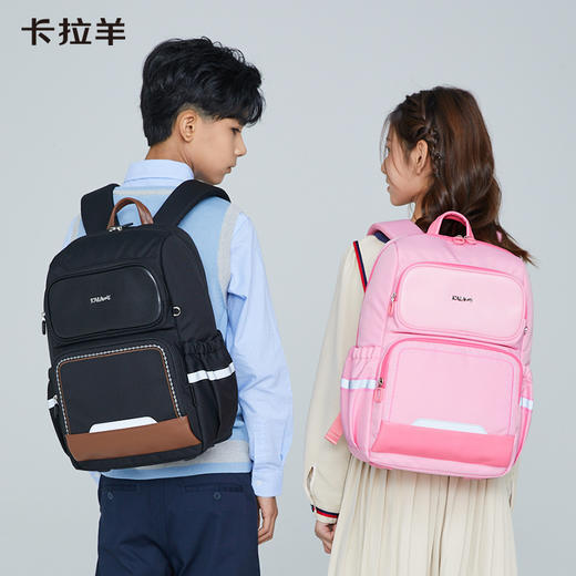 幼升小必备卡拉羊1-5年级小学生18L减负护脊防下坠书包  防水双肩背包  元气校园CX2553 商品图2