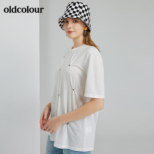 oldcolour2022春季新款时尚气质休闲百搭短袖T恤O13021322 商品图2