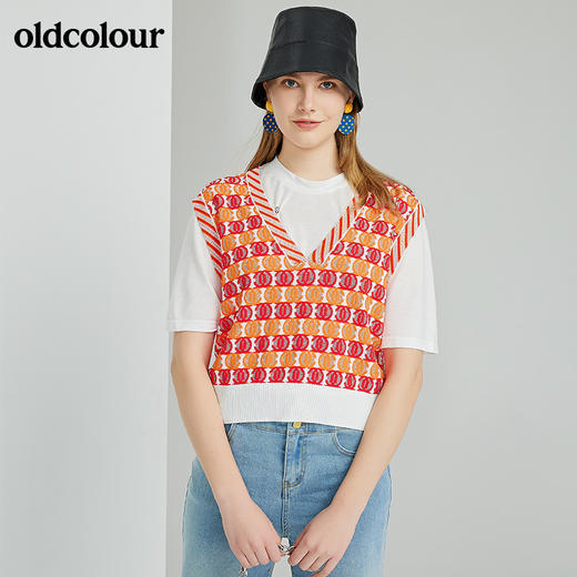 oldcolour春季新款时尚气质休闲百搭针织背心O13051323 商品图5