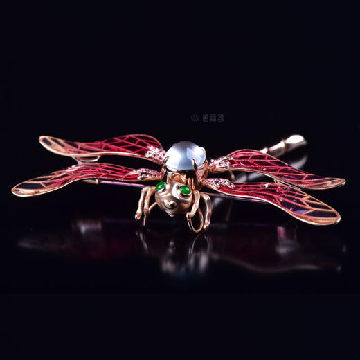 【一飞冲天】粉蜻蜓白蛋胸针-XZ12102009 商品图1