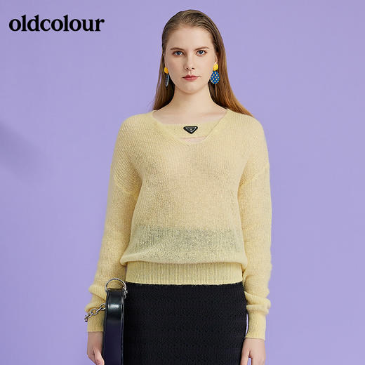 oldcolour2022春季新品商场同款气质毛织套头衫女O11052162 商品图9