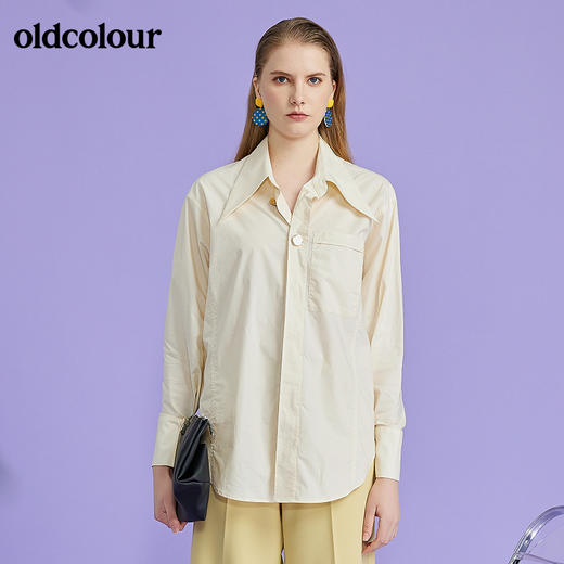 oldcolour2022春季新款时尚气质通勤百搭长袖衬衫O12013216 商品图1