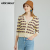 oldcolour春季新款时尚V领气质针织短外套O13053332 商品缩略图5