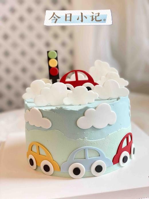 卡通小汽车蛋糕，动物奶油翻糖装饰生日蛋糕，全部装饰可食用 商品图3