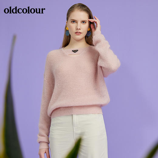 oldcolour2022春季新品商场同款气质毛织套头衫女O11052162 商品图2