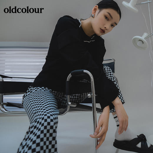 oldcolour2022春季新品商场同款休闲棋盘格长裤女GO11073662 商品图0