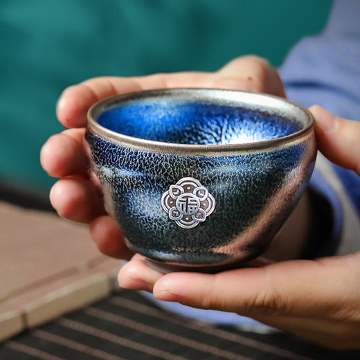 鸿福祥瑞·纯银建盏  春节高档礼品 收藏佳品 商品图0