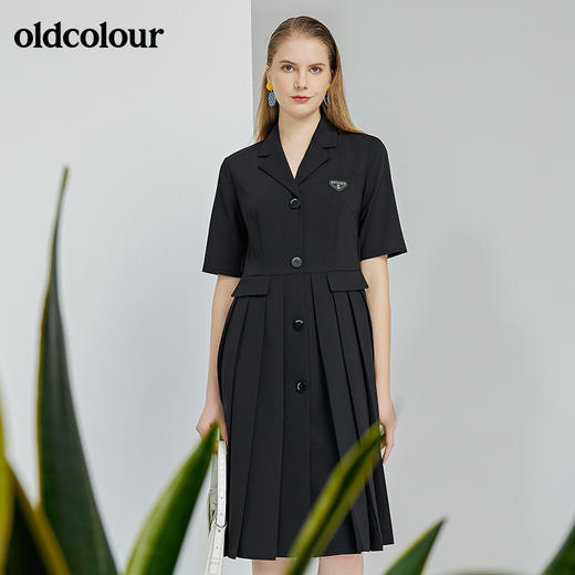 oldcolour春季新款时尚气质通勤修身显瘦短袖连衣裙O13101356 商品图3