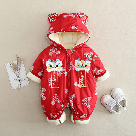 【SSEMMY KIDS】冬装1男女新生宝宝冬季【过年棉衣婴儿加厚日发完拜年月】红色 商品图2