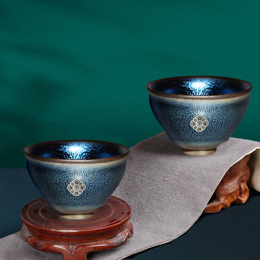 鸿福祥瑞·纯银建盏  春节高档礼品 收藏佳品 商品图3