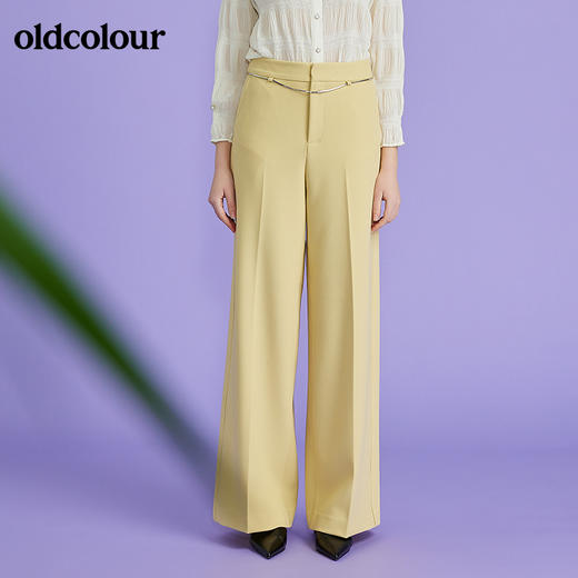 oldcolour春季新款气质高腰垂感修身显瘦阔腿长裤O11073114 商品图7
