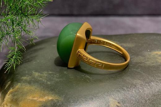【御珠宫坊】金镶碧玉戒指 商品图5