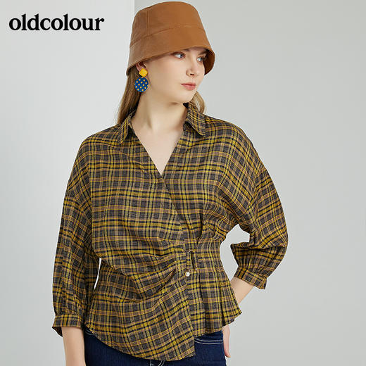 oldcolour2022春季新款时尚气质休闲百搭长袖衬衫O13013366 商品图1