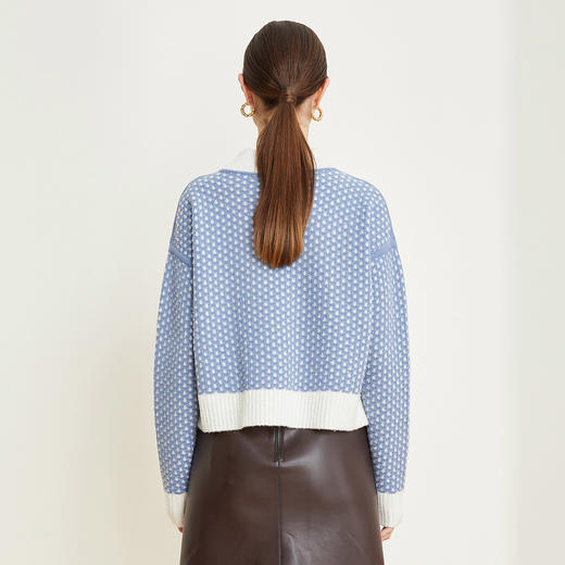 NC60L瑟俪（斯尔丽高端）舒适柔软低圆领拼色毛衣针织衫 商品图1