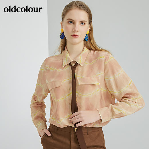 oldcolour2022春季新款时尚气质休闲百搭长袖衬衫O12013248 商品图1
