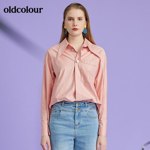 oldcolour2022春季新款时尚气质通勤百搭长袖衬衫O12013216 商品图5