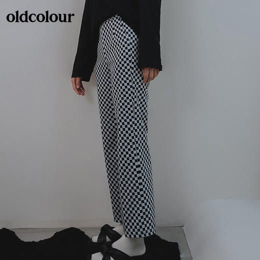 oldcolour2022春季新品商场同款休闲棋盘格长裤女GO11073662 商品图2