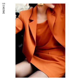 【爱马仕橙吊带裙】纯色时髦内搭外穿连衣裙9211023576【奥莱】