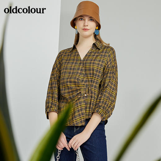 oldcolour2022春季新款时尚气质休闲百搭长袖衬衫O13013366 商品图2