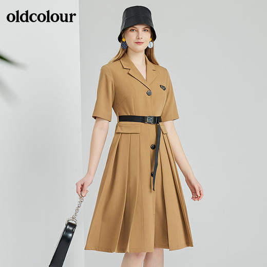oldcolour春季新款时尚气质通勤修身显瘦短袖连衣裙O13101356 商品图4