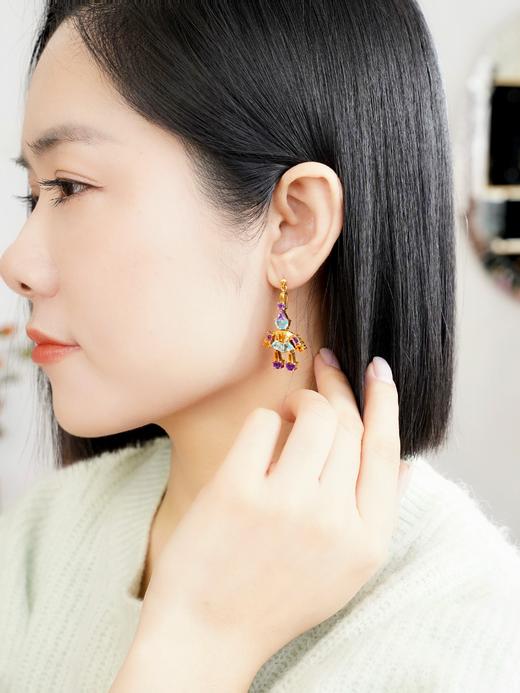 18k金 彩虹士兵 托帕石 紫水晶 多宝耳坠 商品图5