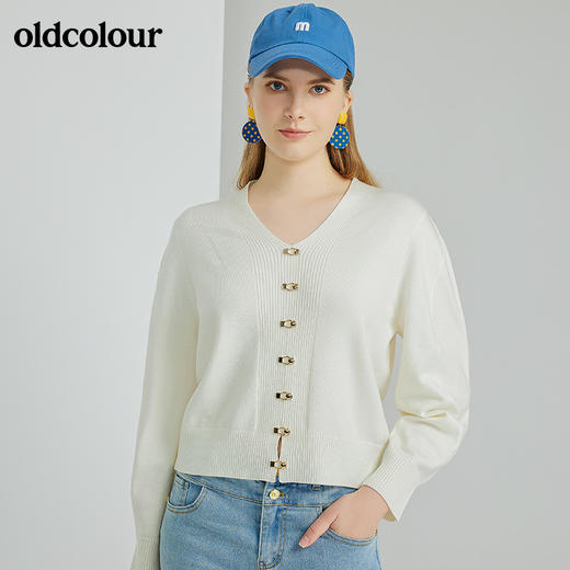 oldcolour2022春季新品商场同款气质毛织套头衫女O11052126 商品图5