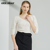oldcolour2022春季新款时尚气质修身百搭中袖针织套头衫O12052223 商品缩略图2