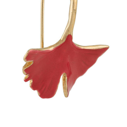 订购8周到｜Aurélie Bidermann-Leandra Medine 同款-Tangerine-银杏叶 耳环（红色）［法国设计师］ 商品图1