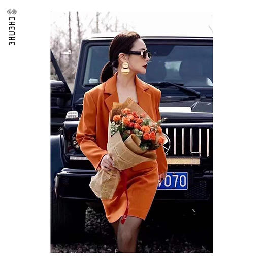 【爱马仕橙吊带裙】纯色时髦内搭外穿连衣裙9211023576【奥莱】 商品图4