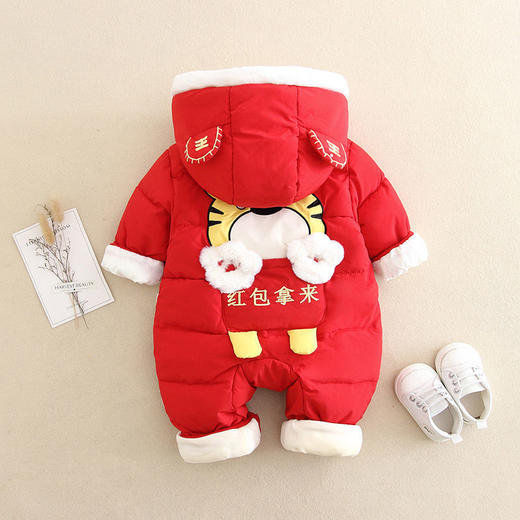 【SSEMMY KIDS】冬装1男女新生宝宝冬季【过年棉衣婴儿加厚日发完拜年月】红色 商品图4