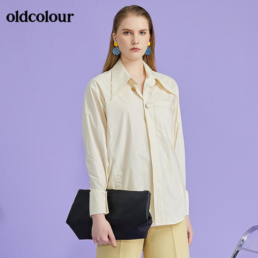 oldcolour2022春季新款时尚气质通勤百搭长袖衬衫O12013216 商品图2