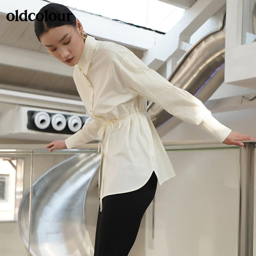 oldcolour2022春季新品商场同款气质休闲长袖衬衫女GO11013666 商品图0