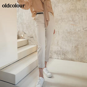 oldcolour春季新品商场同款纯色气质休闲长裤女GO11073415