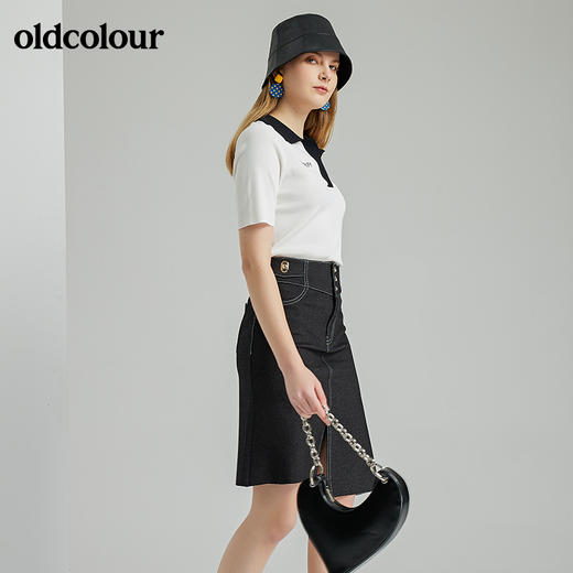 oldcolour2022春季新品商场同款休闲气质中裙O11062143 商品图4