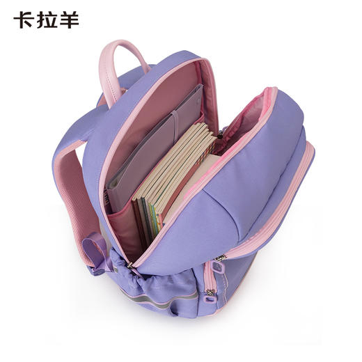 幼升小必备卡拉羊1-5年级小学生18L减负护脊防下坠书包  防水双肩背包  元气校园CX2553 商品图4